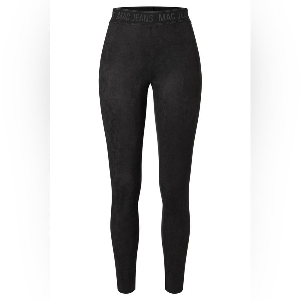 MAC JEANS BLACK LEGGINGS WOMENS SIZE EU 32 US 2 VEGAN FAUX SUEDE